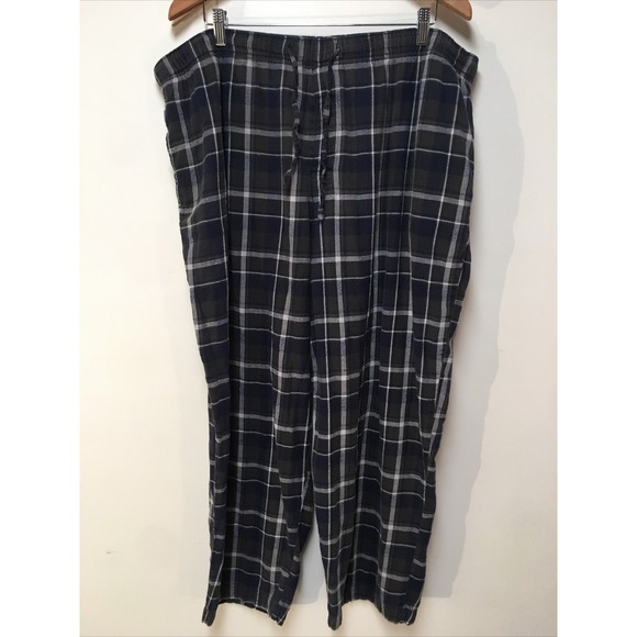 Joe Boxer Men 2XL Pajama Pants Blue And Gray Plaid Flannel 100% Cotton Cozy - Picture 1 of 12
